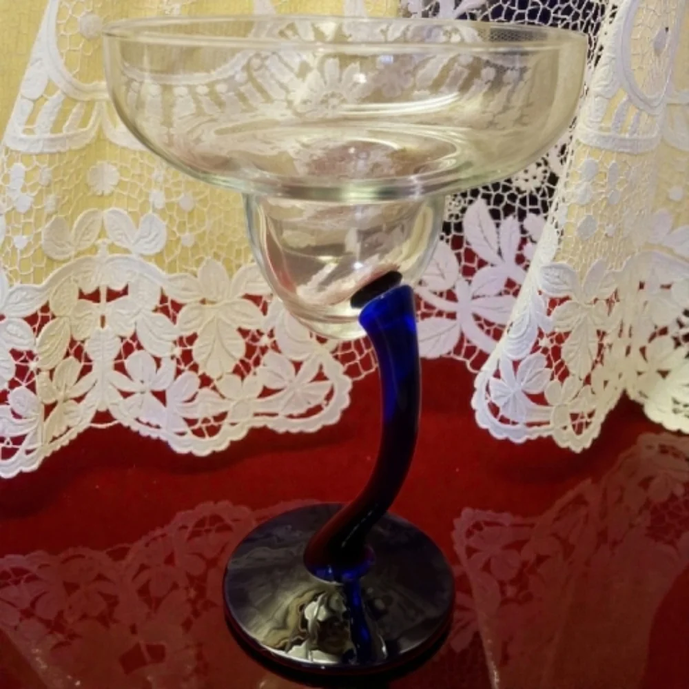 1 Margarita Glass Swerve Cobalt Blue Libbey 13Oz